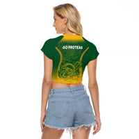 South Africa Cricket Raglan Cropped T Shirt Go Proteas World Cup Version 2023 Sproty - Wonder Print Shop