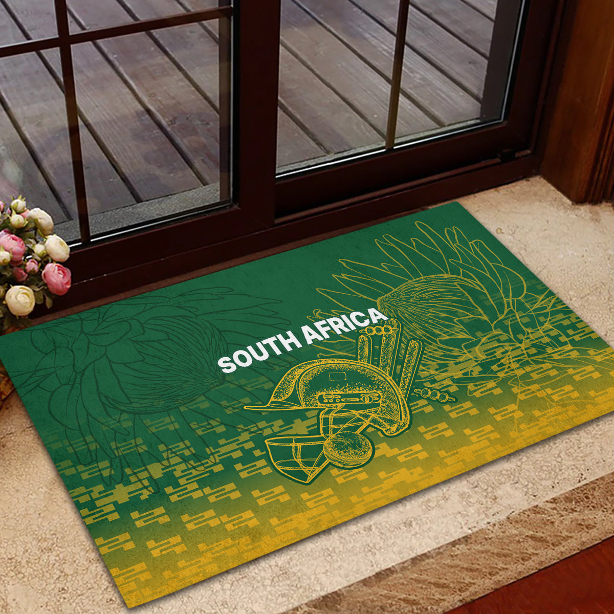 South Africa Cricket Rubber Doormat Go Proteas World Cup Version 2023 Sproty - Wonder Print Shop