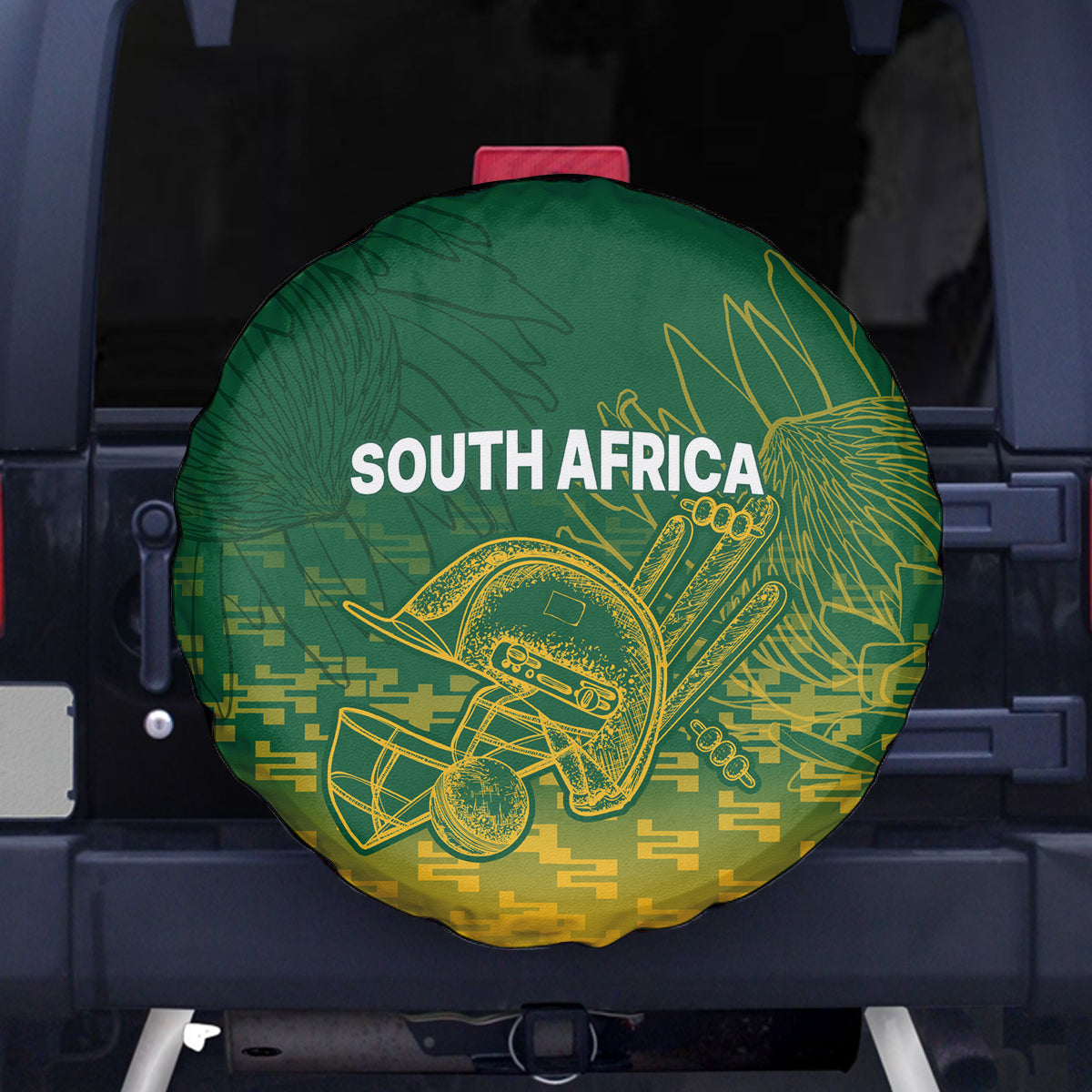 South Africa Cricket Spare Tire Cover Go Proteas World Cup Version 2023 Sproty - Wonder Print Shop