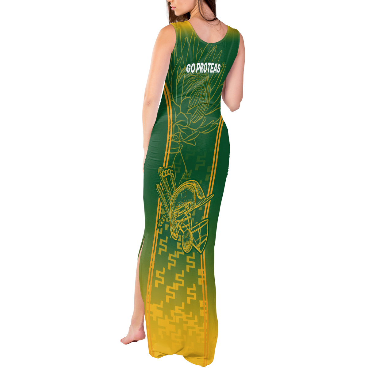 South Africa Cricket Tank Maxi Dress Go Proteas World Cup Version 2023 Sproty - Wonder Print Shop