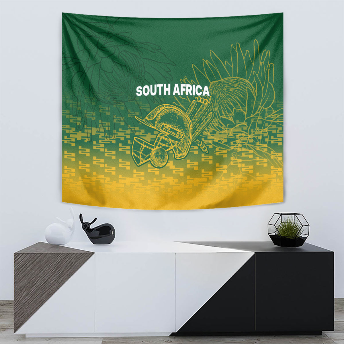 South Africa Cricket Tapestry Go Proteas World Cup Version 2023 Sproty - Wonder Print Shop