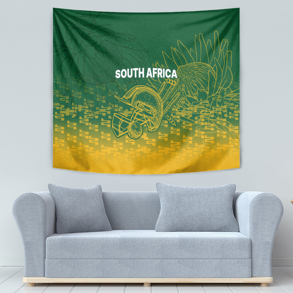 South Africa Cricket Tapestry Go Proteas World Cup Version 2023 Sproty - Wonder Print Shop