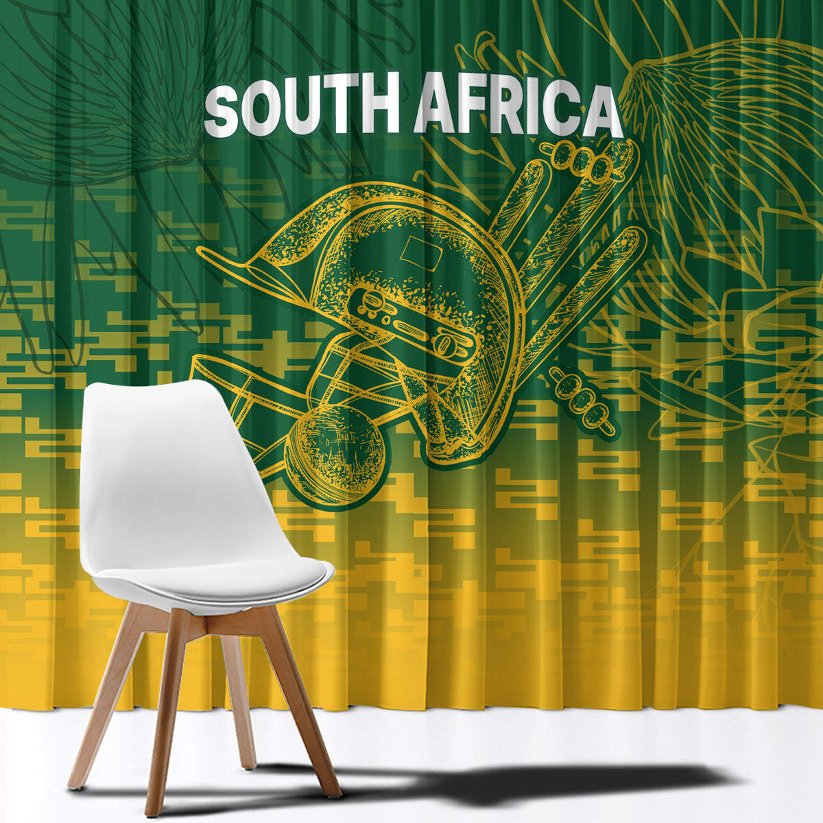 South Africa Cricket Window Curtain Go Proteas World Cup Version 2023 Sproty - Wonder Print Shop
