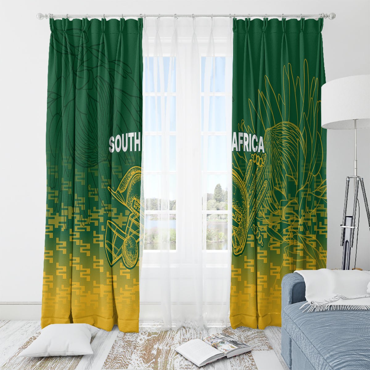 South Africa Cricket Window Curtain Go Proteas World Cup Version 2023 Sproty - Wonder Print Shop