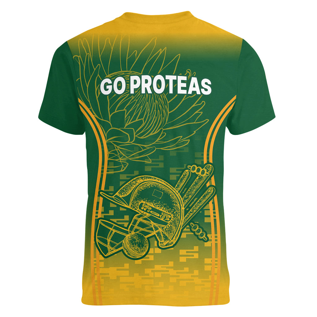 South Africa Cricket Women V Neck T Shirt Go Proteas World Cup Version 2023 Sproty - Wonder Print Shop