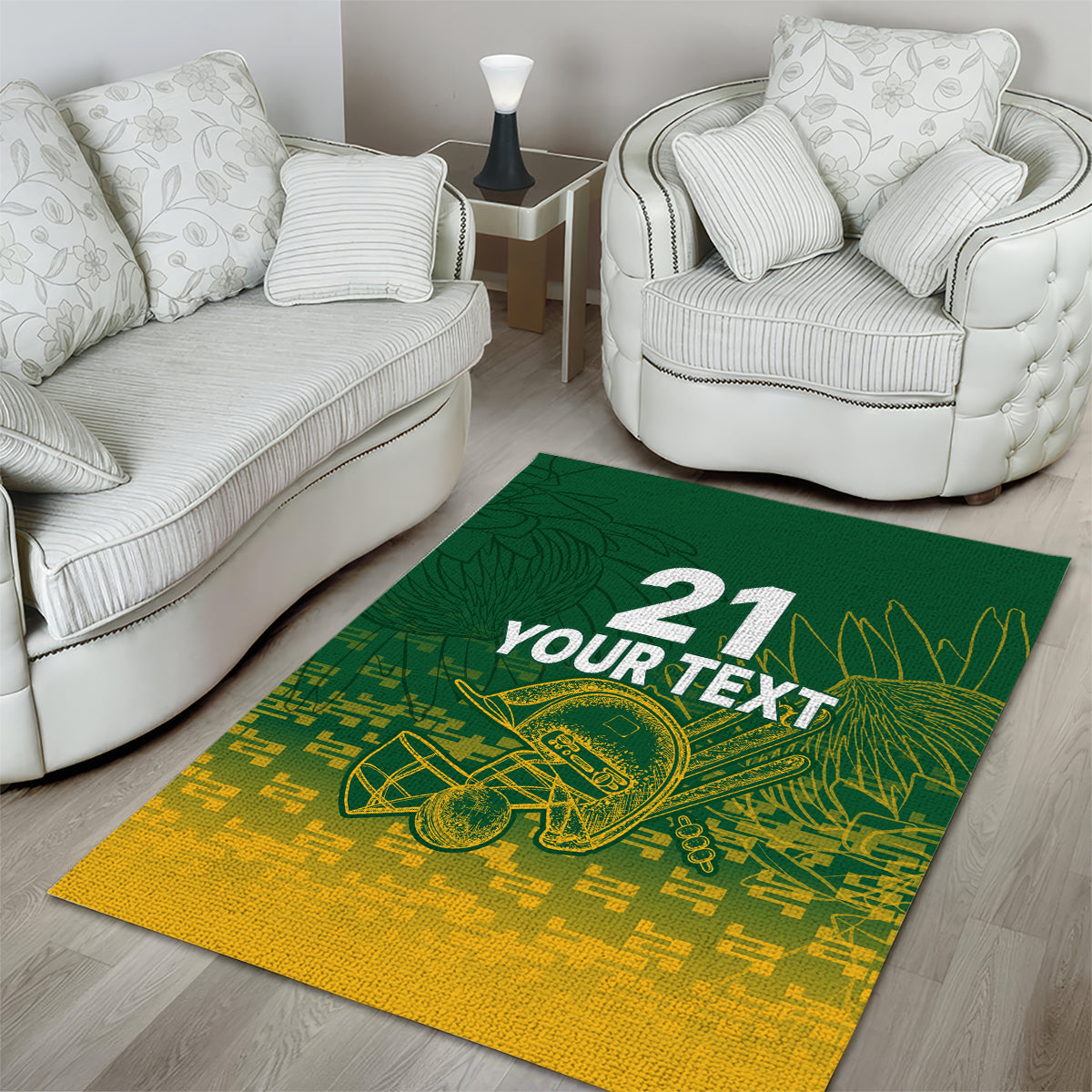 Custom South Africa Cricket Area Rug Go Proteas World Cup Version 2023 Sproty LT9 - Wonder Print Shop