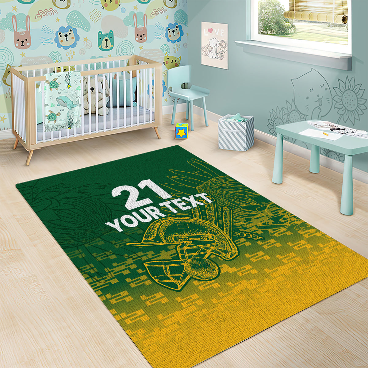 Custom South Africa Cricket Area Rug Go Proteas World Cup Version 2023 Sproty LT9 - Wonder Print Shop