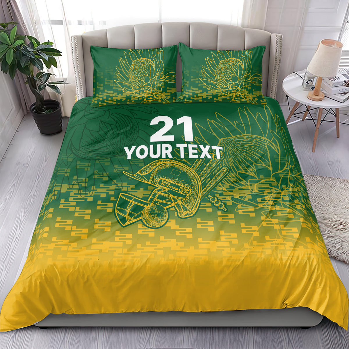 Custom South Africa Cricket Bedding Set Go Proteas World Cup Version 2023 Sproty LT9 - Wonder Print Shop