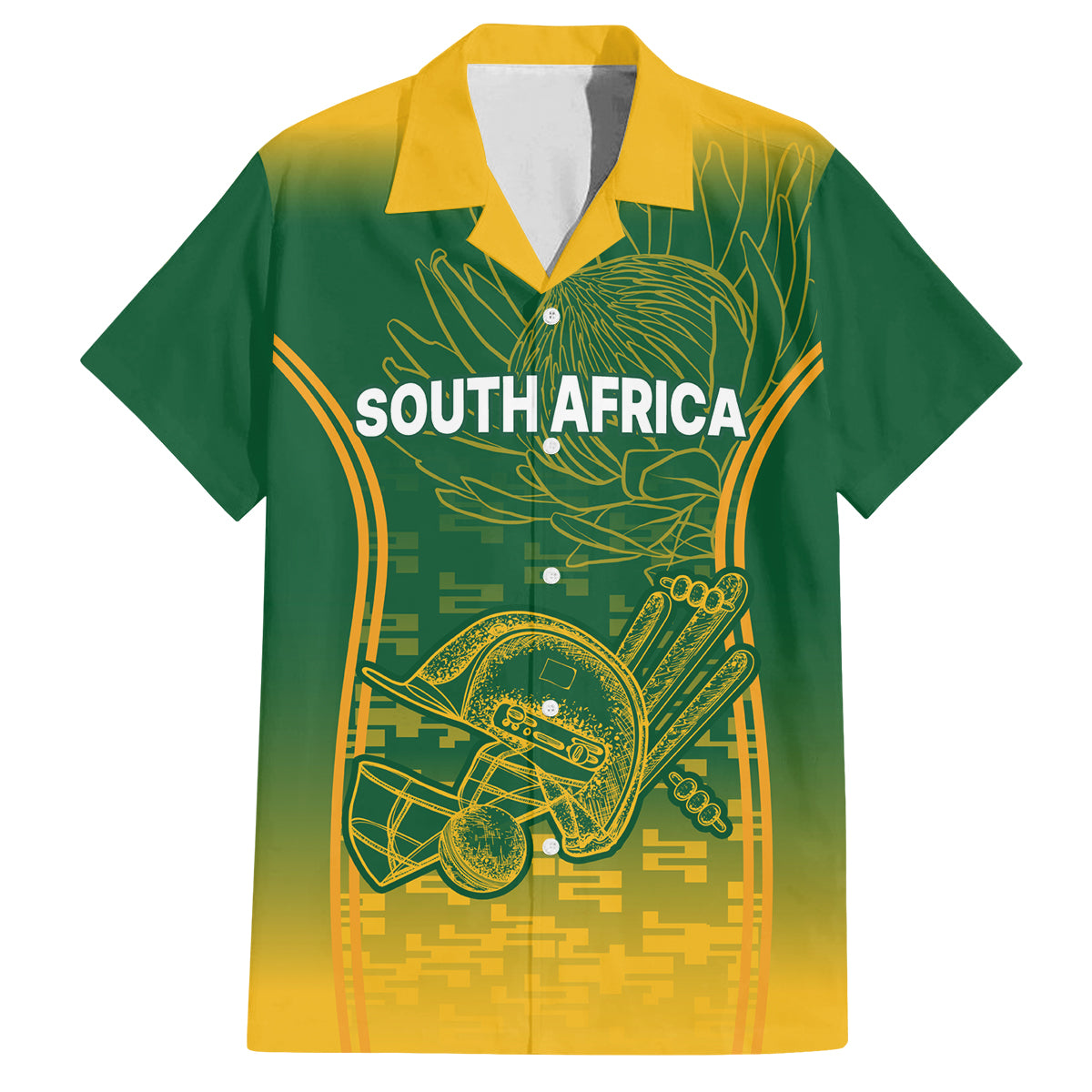 Custom South Africa Cricket Family Matching Off Shoulder Long Sleeve Dress and Hawaiian Shirt Go Proteas World Cup Version 2023 Sproty - Wonder Print Shop