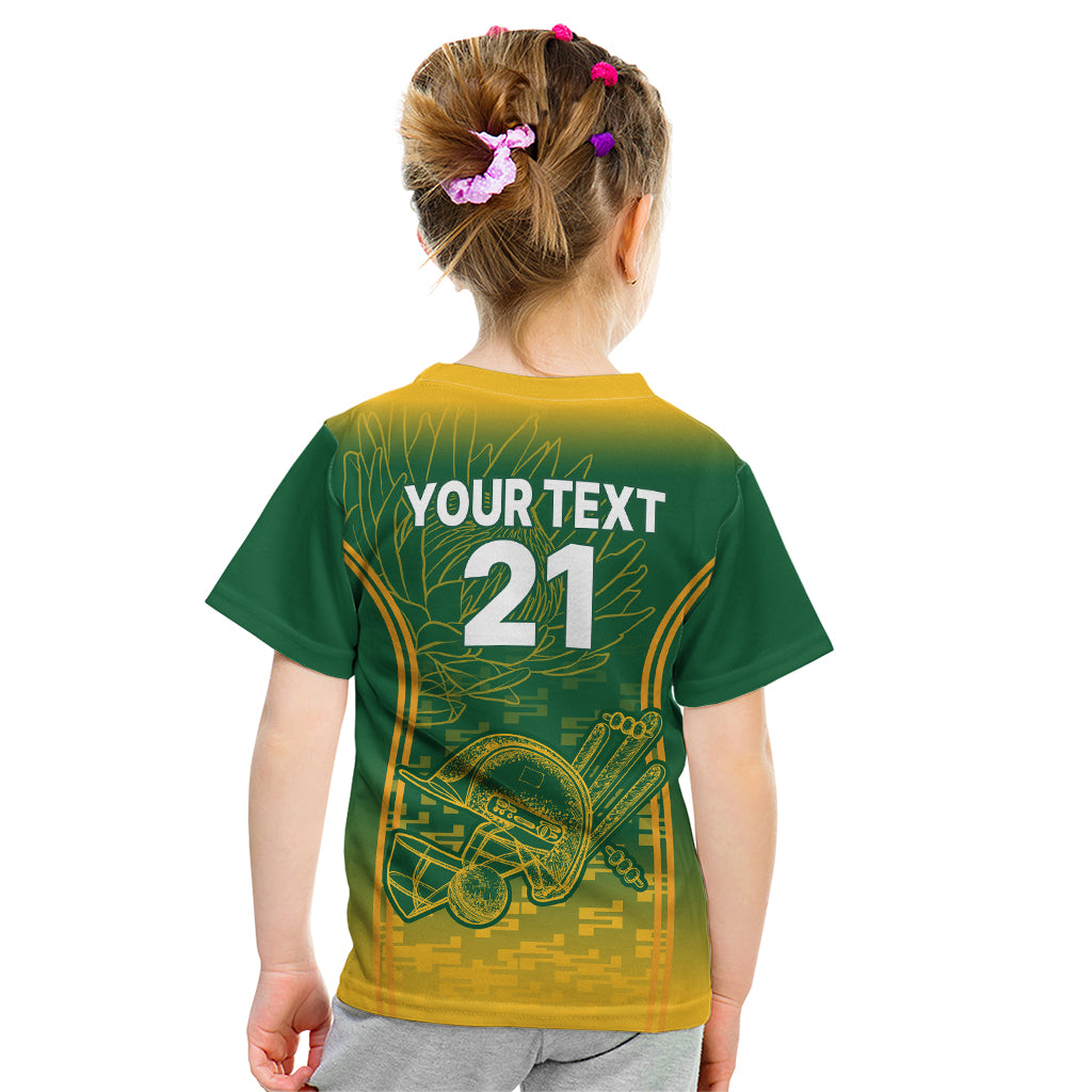 Custom South Africa Cricket Kid T Shirt Go Proteas World Cup Version 2023 Sproty - Wonder Print Shop