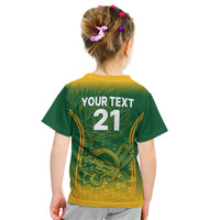 Custom South Africa Cricket Kid T Shirt Go Proteas World Cup Version 2023 Sproty - Wonder Print Shop