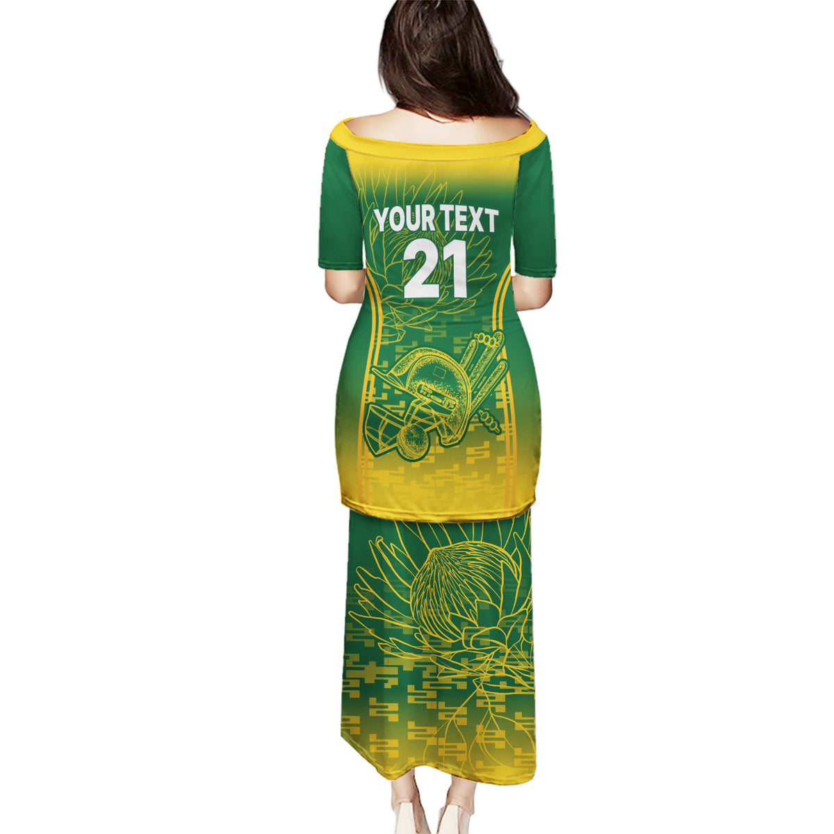 Custom South Africa Cricket Puletasi Go Proteas World Cup Version 2023 Sproty - Wonder Print Shop