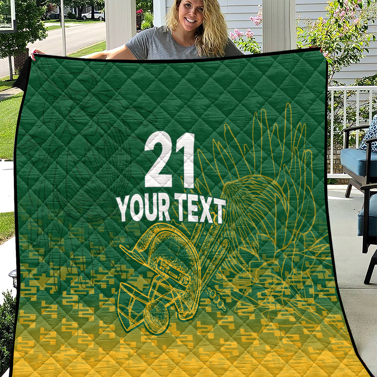 Custom South Africa Cricket Quilt Go Proteas World Cup Version 2023 Sproty - Wonder Print Shop