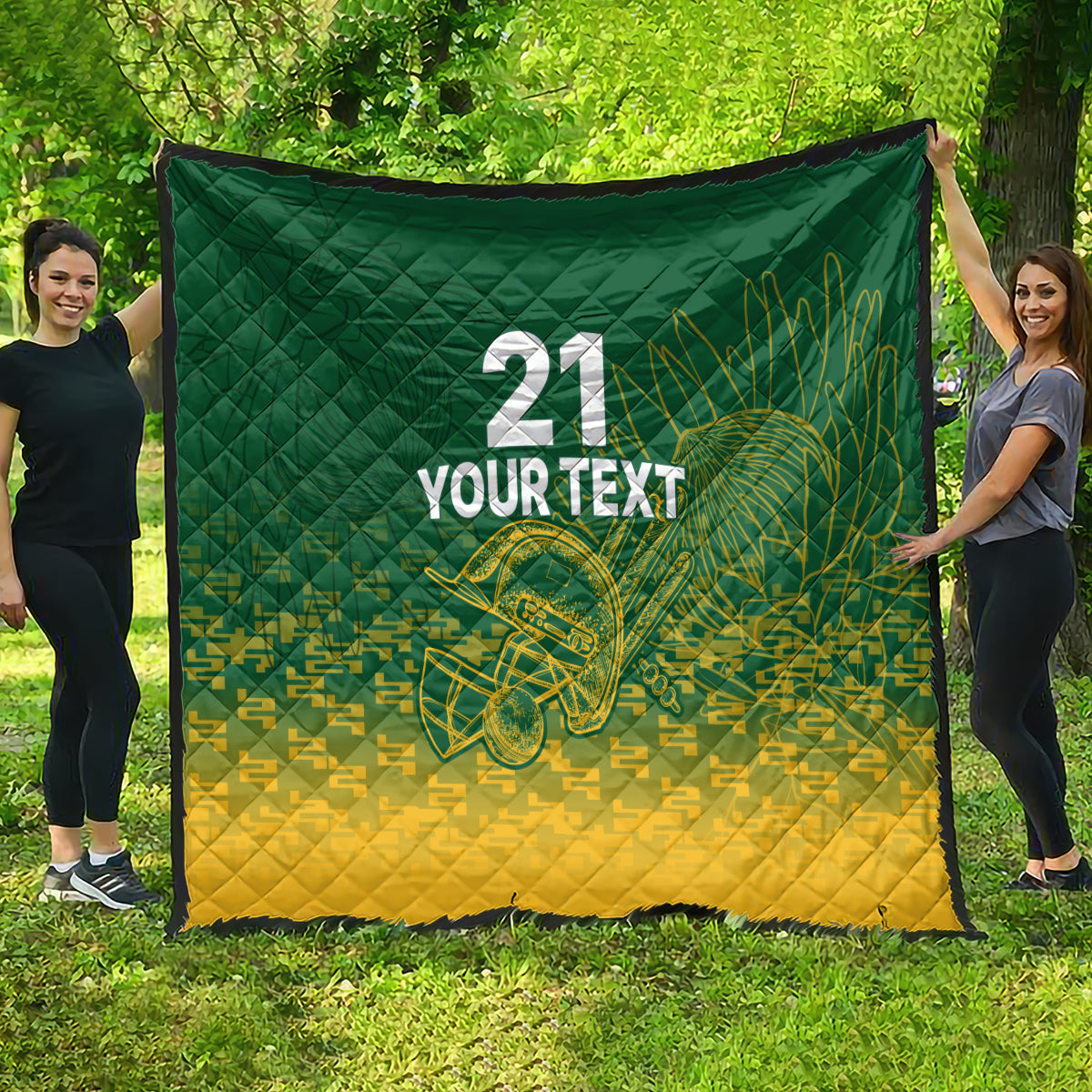Custom South Africa Cricket Quilt Go Proteas World Cup Version 2023 Sproty - Wonder Print Shop