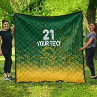 Custom South Africa Cricket Quilt Go Proteas World Cup Version 2023 Sproty - Wonder Print Shop