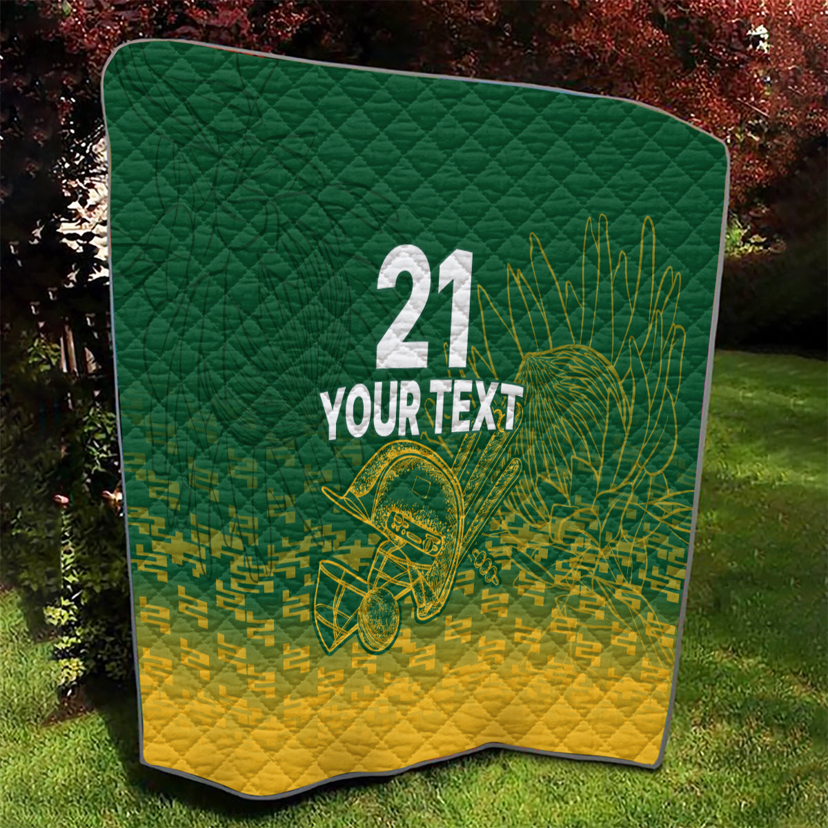 Custom South Africa Cricket Quilt Go Proteas World Cup Version 2023 Sproty - Wonder Print Shop