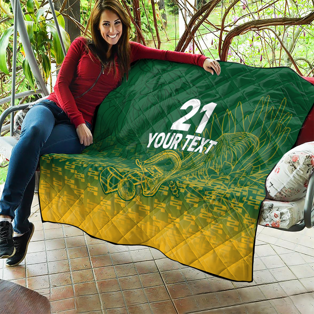 Custom South Africa Cricket Quilt Go Proteas World Cup Version 2023 Sproty - Wonder Print Shop