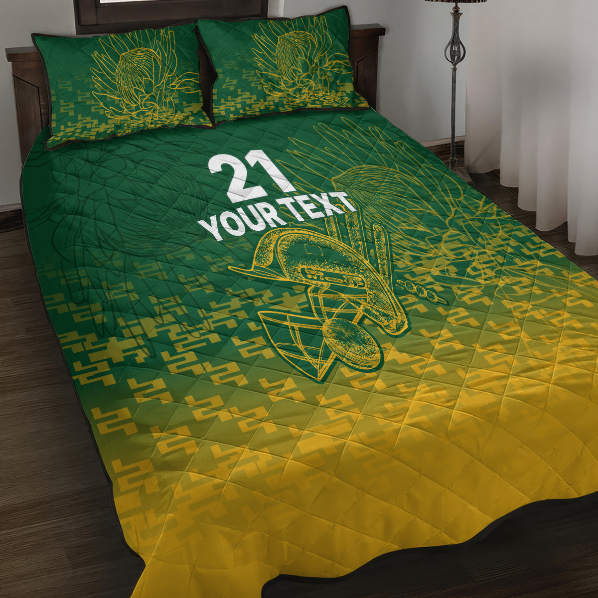 Custom South Africa Cricket Quilt Bed Set Go Proteas World Cup Version 2023 Sproty - Wonder Print Shop