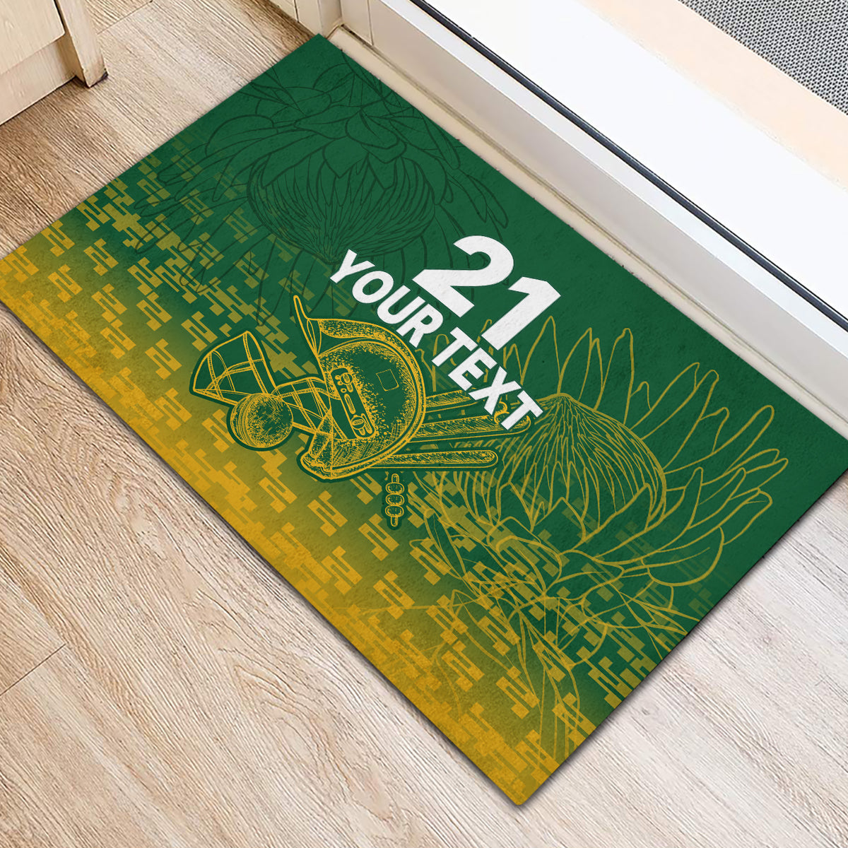 Custom South Africa Cricket Rubber Doormat Go Proteas World Cup Version 2023 Sproty - Wonder Print Shop