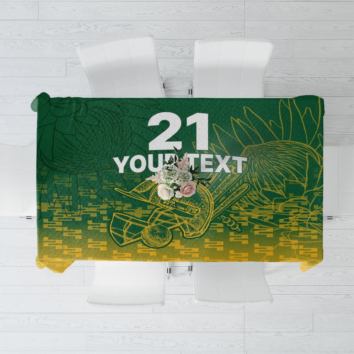 Custom South Africa Cricket Tablecloth Go Proteas World Cup Version 2023 Sproty - Wonder Print Shop