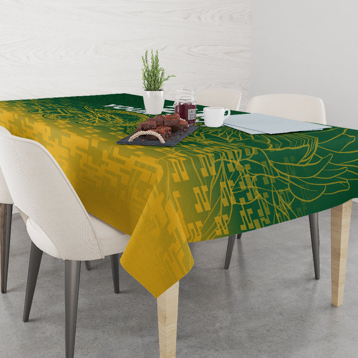 Custom South Africa Cricket Tablecloth Go Proteas World Cup Version 2023 Sproty - Wonder Print Shop