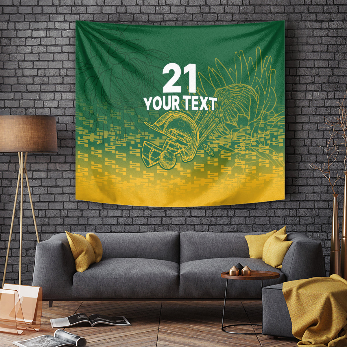 Custom South Africa Cricket Tapestry Go Proteas World Cup Version 2023 Sproty - Wonder Print Shop
