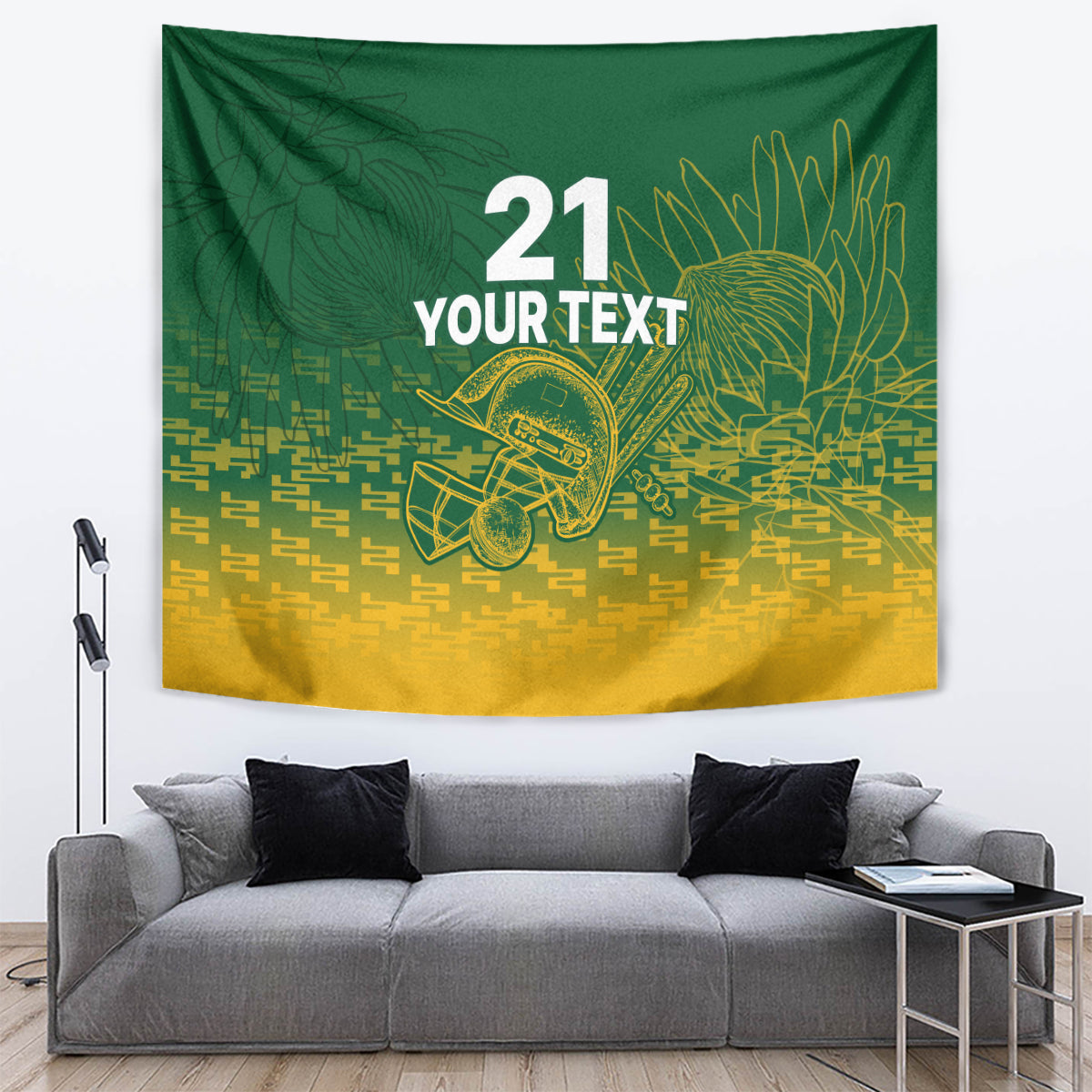 Custom South Africa Cricket Tapestry Go Proteas World Cup Version 2023 Sproty - Wonder Print Shop