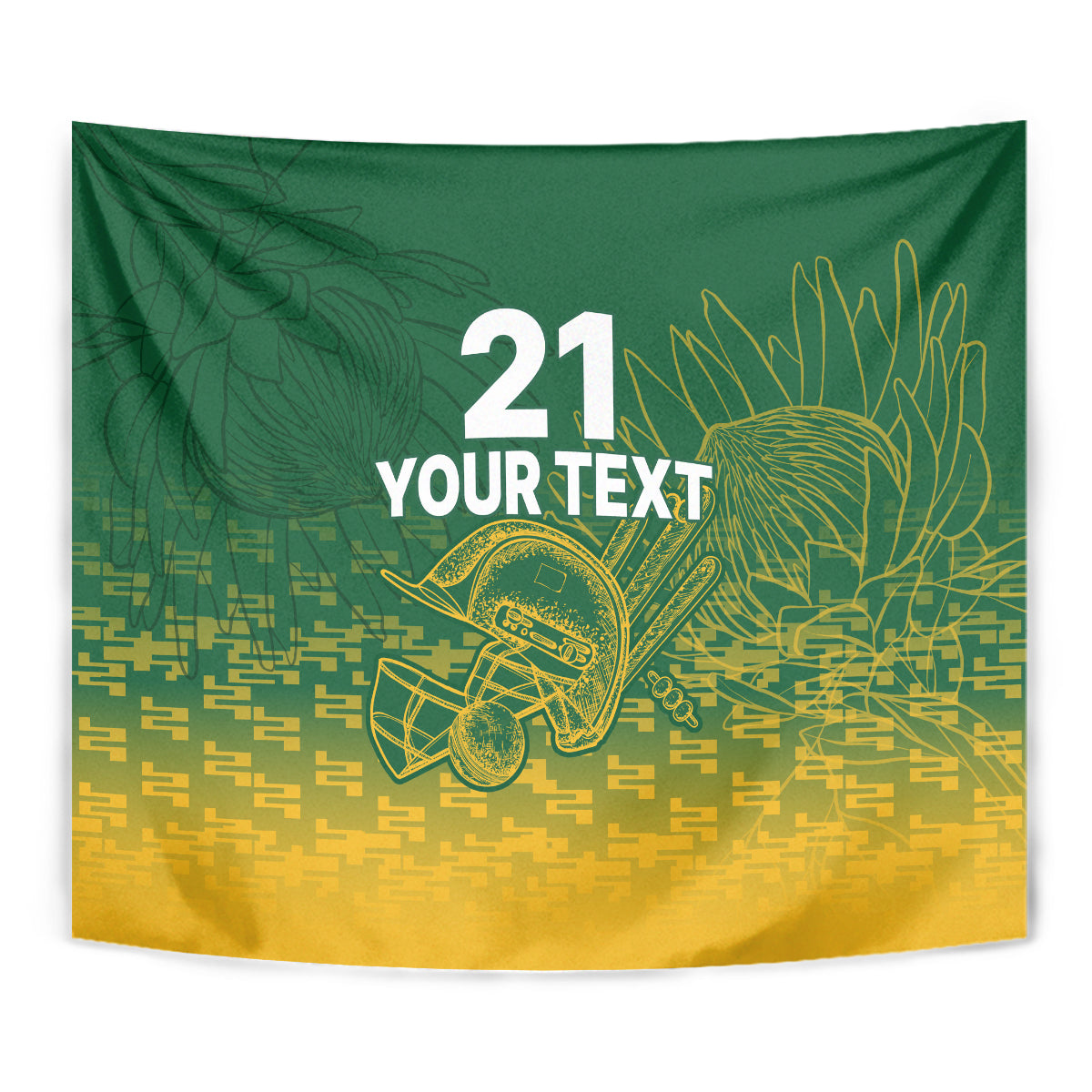 Custom South Africa Cricket Tapestry Go Proteas World Cup Version 2023 Sproty - Wonder Print Shop