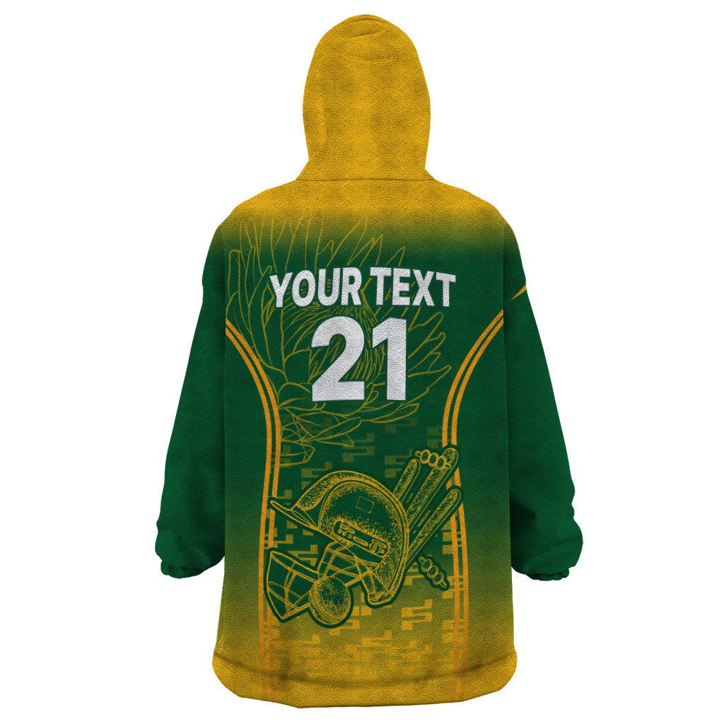 Custom South Africa Cricket Wearable Blanket Hoodie Go Proteas World Cup Version 2023 Sproty - Wonder Print Shop