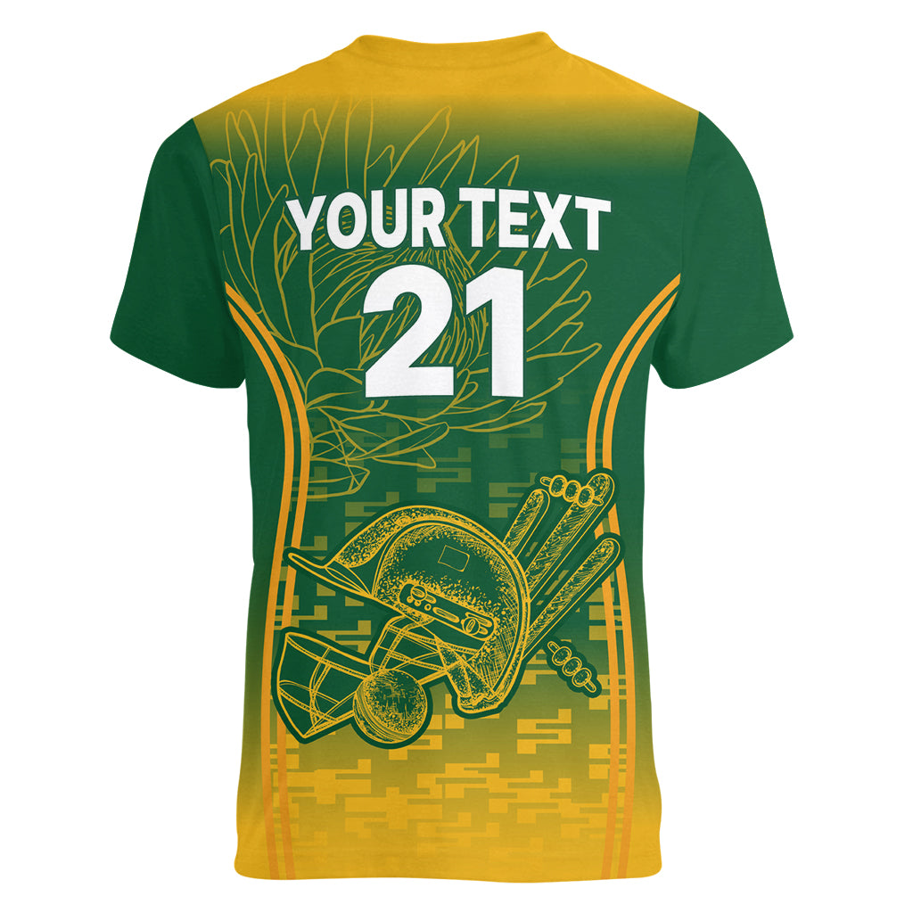 Custom South Africa Cricket Women V Neck T Shirt Go Proteas World Cup Version 2023 Sproty - Wonder Print Shop