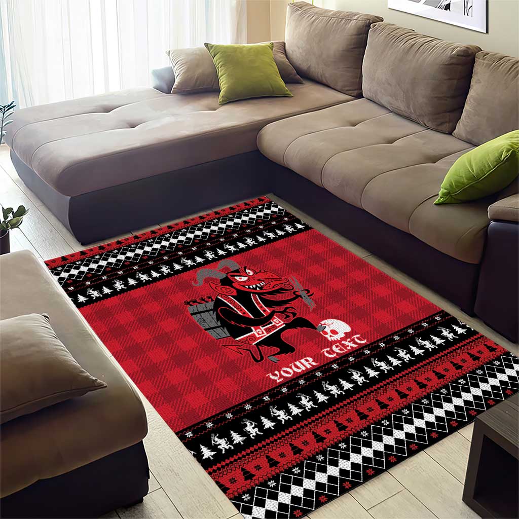 Merry Krampusnacht Personalized Area Rug Austrian Bavaria Alpine Christmas Demons - Wonder Print Shop