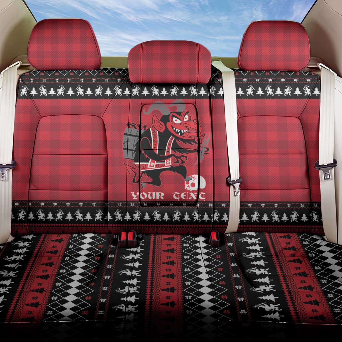 Merry Krampusnacht Personalized Back Car Seat Cover Austrian Bavaria Alpine Christmas Demons - Wonder Print Shop
