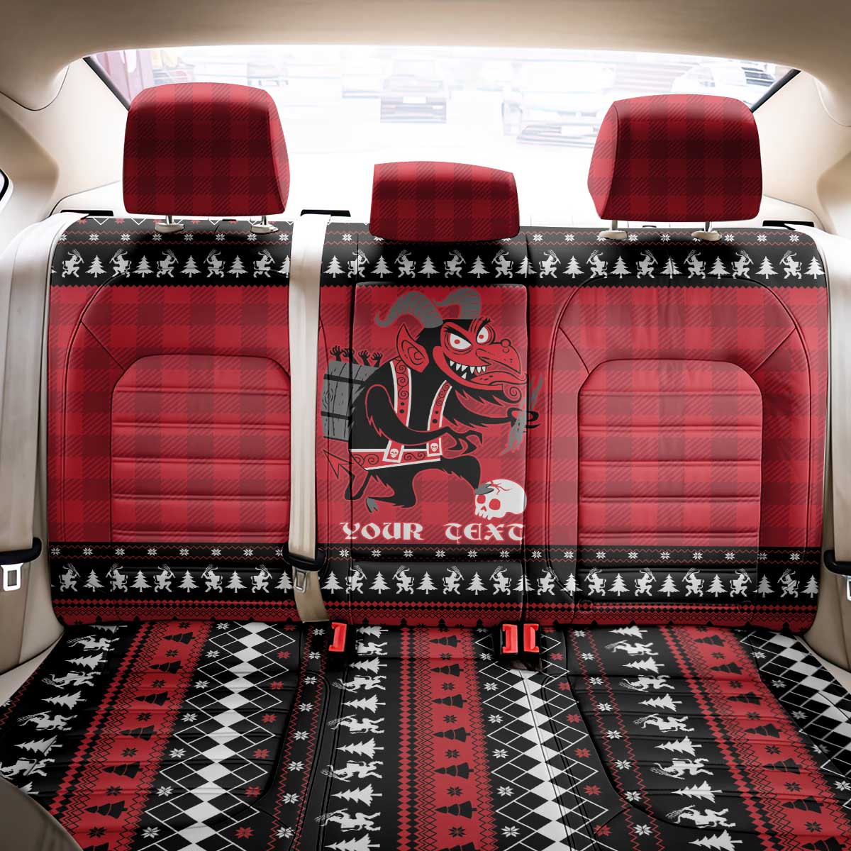 Merry Krampusnacht Personalized Back Car Seat Cover Austrian Bavaria Alpine Christmas Demons - Wonder Print Shop