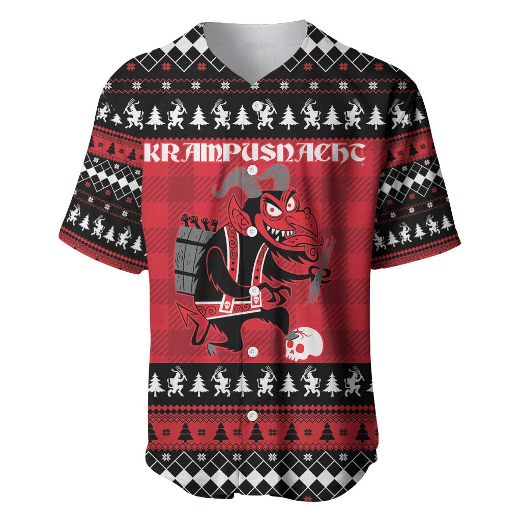 Merry Krampusnacht Personalized Baseball Jersey Austrian Bavaria Alpine Christmas Demons - Wonder Print Shop