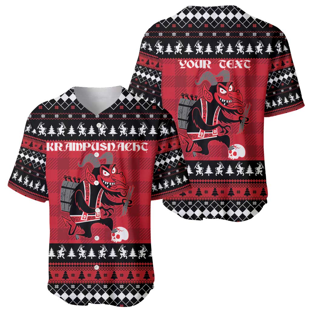 Merry Krampusnacht Personalized Baseball Jersey Austrian Bavaria Alpine Christmas Demons - Wonder Print Shop