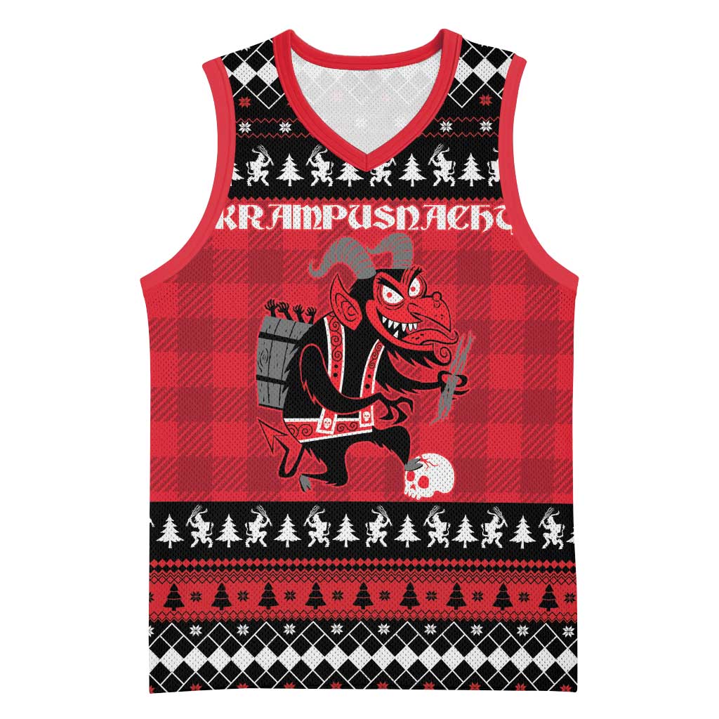 Merry Krampusnacht Personalized Basketball Jersey Austrian Bavaria Alpine Christmas Demons - Wonder Print Shop