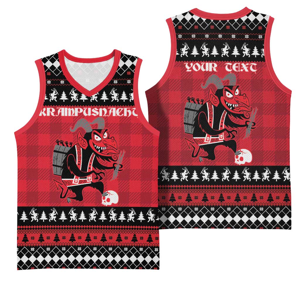 Merry Krampusnacht Personalized Basketball Jersey Austrian Bavaria Alpine Christmas Demons - Wonder Print Shop