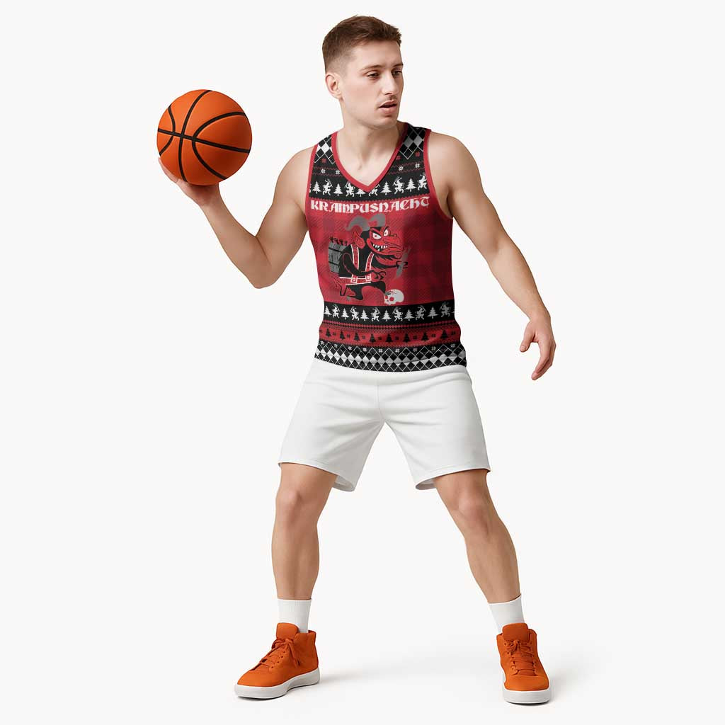 Merry Krampusnacht Personalized Basketball Jersey Austrian Bavaria Alpine Christmas Demons - Wonder Print Shop