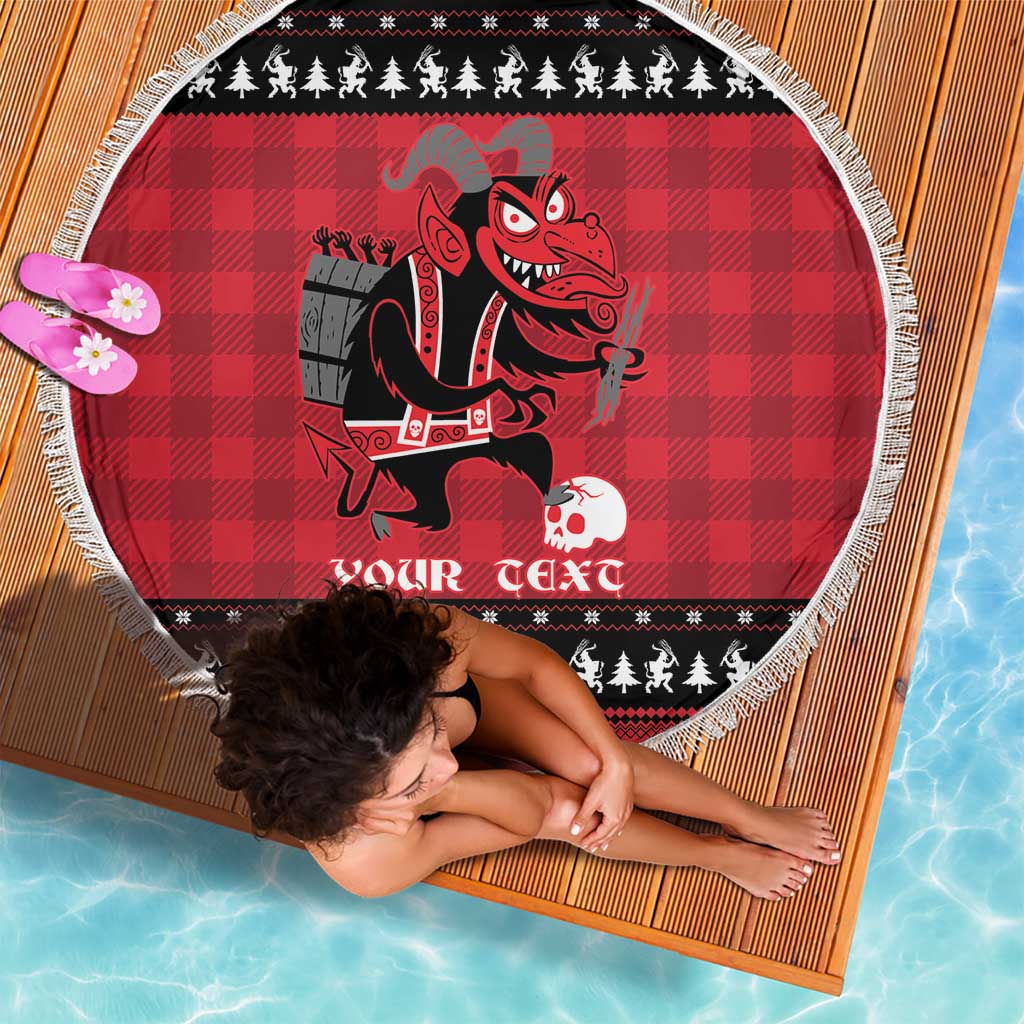 Merry Krampusnacht Personalized Beach Blanket Austrian Bavaria Alpine Christmas Demons - Wonder Print Shop
