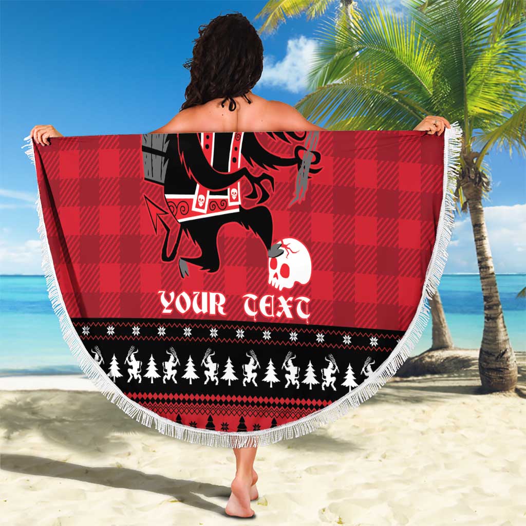 Merry Krampusnacht Personalized Beach Blanket Austrian Bavaria Alpine Christmas Demons - Wonder Print Shop