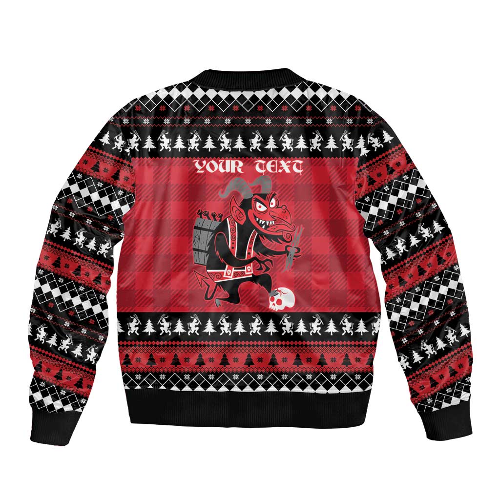 Merry Krampusnacht Personalized Bomber Jacket Austrian Bavaria Alpine Christmas Demons - Wonder Print Shop