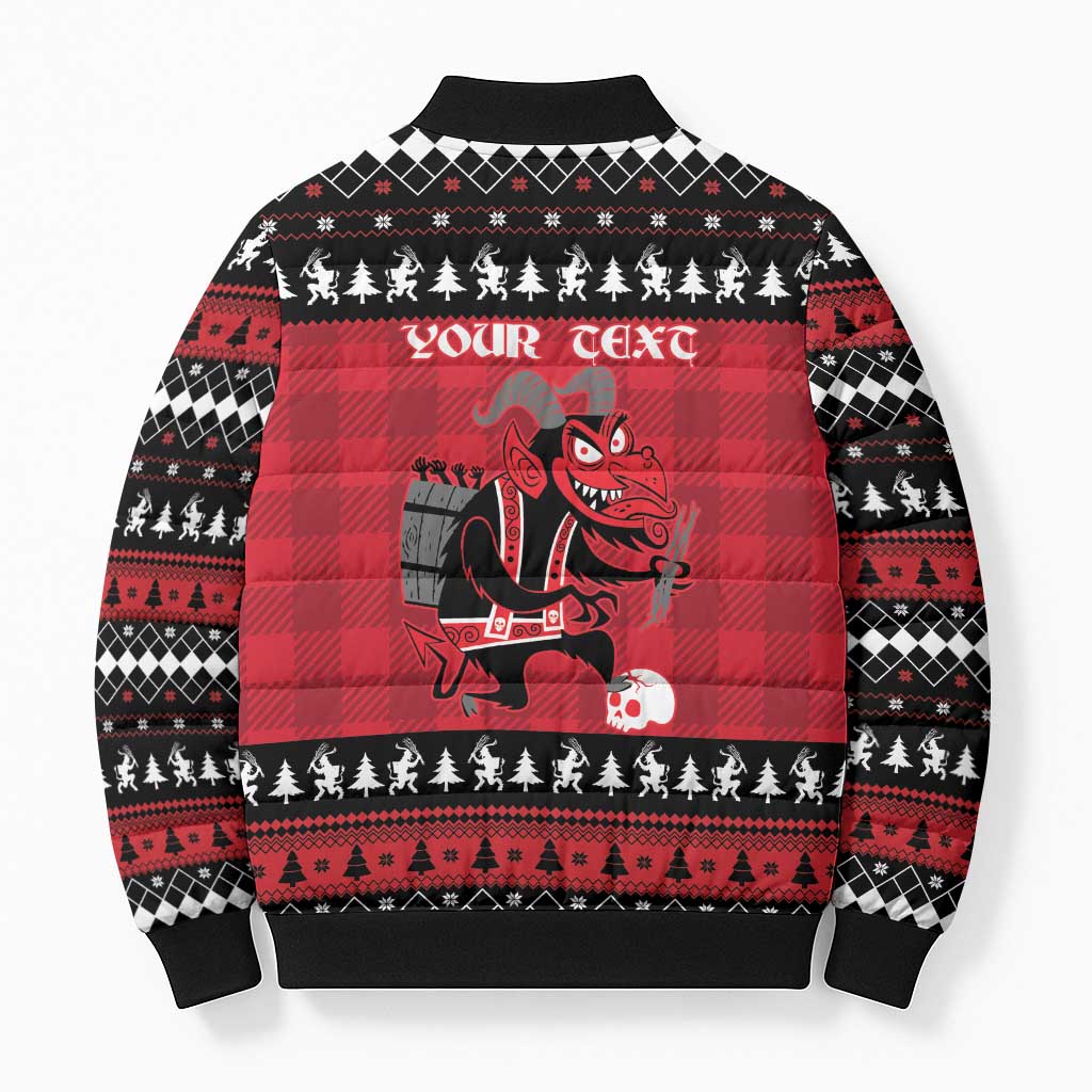 Merry Krampusnacht Personalized Bomber Puffer Jacket Austrian Bavaria Alpine Christmas Demons - Wonder Print Shop