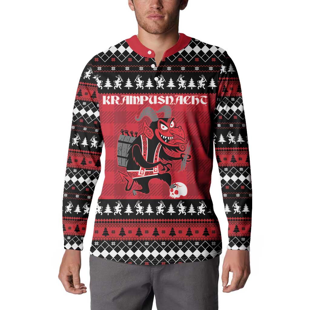 Merry Krampusnacht Personalized Button Sweatshirt Austrian Bavaria Alpine Christmas Demons - Wonder Print Shop