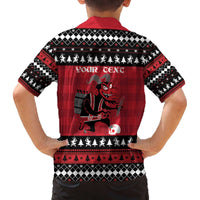 Merry Krampusnacht Personalized Family Matching Off The Shoulder Long Sleeve Dress and Hawaiian Shirt Austrian Bavaria Alpine Christmas Demons - Wonder Print Shop