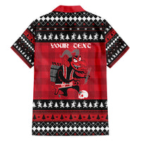 Merry Krampusnacht Personalized Family Matching Off The Shoulder Long Sleeve Dress and Hawaiian Shirt Austrian Bavaria Alpine Christmas Demons - Wonder Print Shop