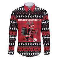 Merry Krampusnacht Personalized Family Matching Off The Shoulder Long Sleeve Dress and Hawaiian Shirt Austrian Bavaria Alpine Christmas Demons - Wonder Print Shop
