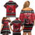 Merry Krampusnacht Personalized Family Matching Off Shoulder Short Dress and Hawaiian Shirt Austrian Bavaria Alpine Christmas Demons - Wonder Print Shop