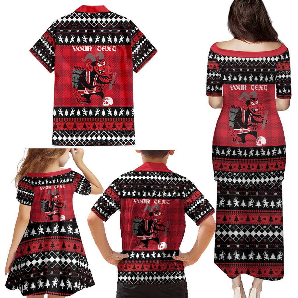 Merry Krampusnacht Personalized Family Matching Puletasi and Hawaiian Shirt Austrian Bavaria Alpine Christmas Demons - Wonder Print Shop