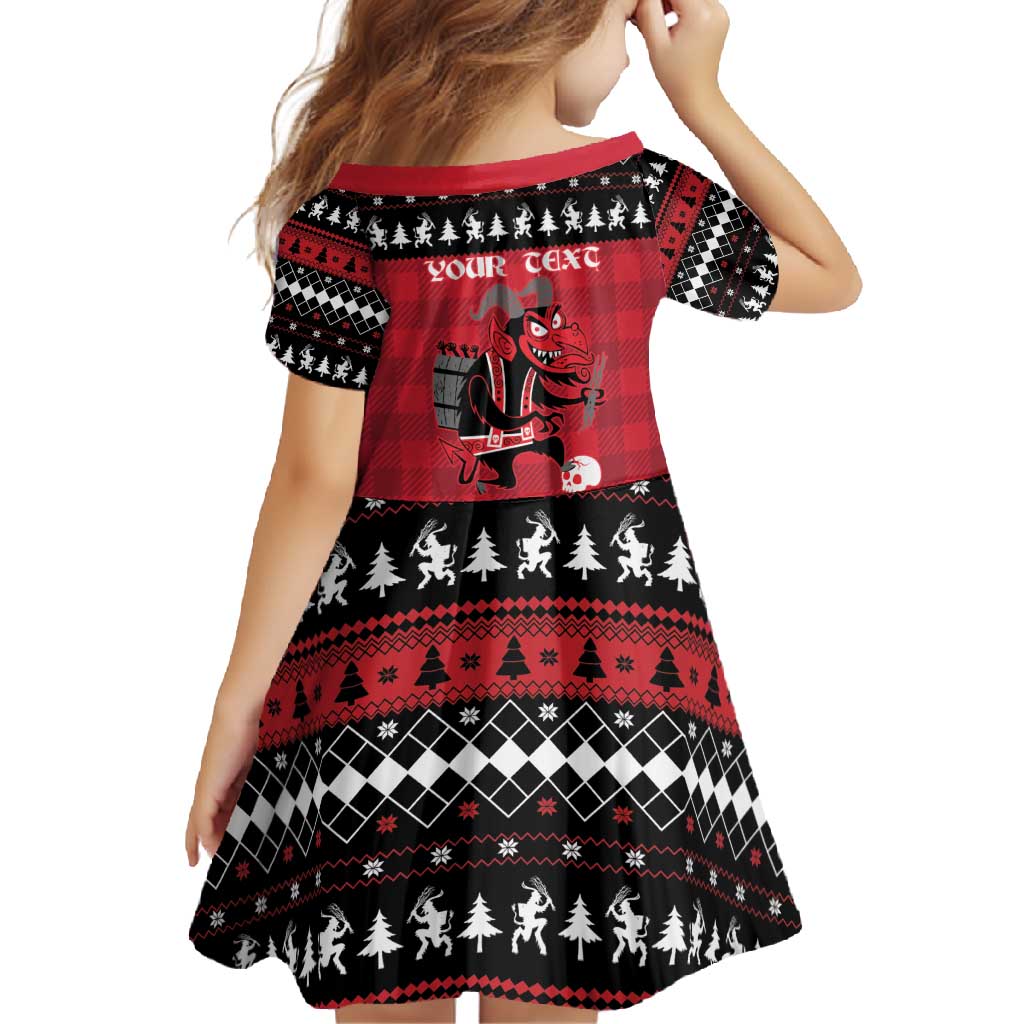 Merry Krampusnacht Personalized Family Matching Short Sleeve Bodycon Dress and Hawaiian Shirt Austrian Bavaria Alpine Christmas Demons - Wonder Print Shop
