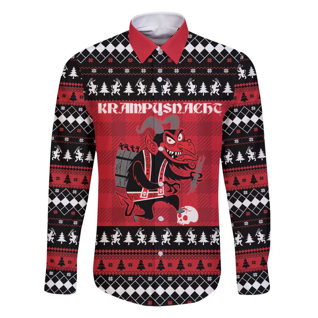 Merry Krampusnacht Personalized Family Matching Short Sleeve Bodycon Dress and Hawaiian Shirt Austrian Bavaria Alpine Christmas Demons - Wonder Print Shop